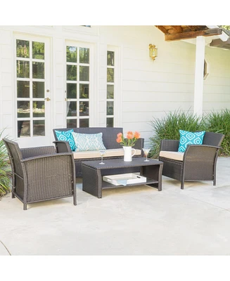 Versatile 4-Piece Patio Chat Set for Outdoor Gatherings