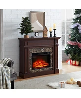 Only Mantel (Not Included 23" Fireplace)--Cherry, 45.6"W11.8"D40"H