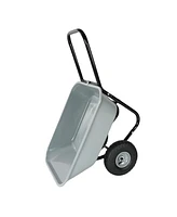 Two-wheeled cart, garden cart, 10-inch pneumatic wheels(gray)