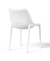 Outdoor Stackable Modern Plastic Dining Chairs (Set of 2)