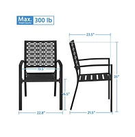 Yaheetech Set of 2 Outdoor Modern Steel Dining Chairs