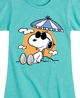 Peanuts Big Girls Snoopy Beach Graphic Short Sleeve T-Shirt