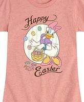 Disney Big Girls Daisy Happy Easter Graphic Short Sleeve T-Shirt