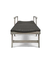 Acacia Wood Adjustable Chaise Lounge with Armrests for Enhanced Outdoor Relaxation