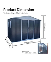 Apex Roof Garden Shed (10'x8') with Lockable Door, Windows, and Aluminum Frame