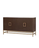 Retro Sideboard with Adjustable Shelves and Metal Accents (Espresso)