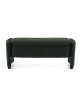 Elegant Long - shaped Storage Ottoman Bench of boucle material with Simple and Grand Design