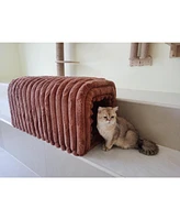 Ottoman Storage Bench Pet Supplies Corduroy Bench Cat's nest to hide For the Living Room, Entryway and Bedroom, Brown