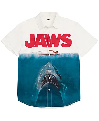 Jaws Boys Hawaiian Button Down Dress Shirt - White