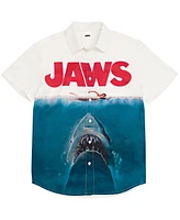 Jaws Boys Hawaiian Button Down Dress Shirt - White