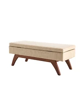 Teddy wool fabric, solid wood feet for solid weighing, and bed end stool with storage function