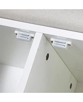 28" Shoe Storage Bench with Cushion and Adjustable Shelves