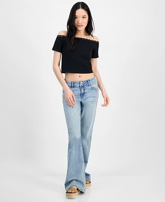 Celebrity Pink Juniors' Flap-Pocket Flare Jeans