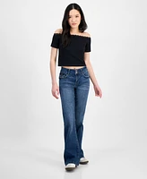 Celebrity Pink Juniors' Flap-Pocket Flare Jeans