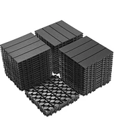 Interlocking Deck Tiles, 11.8"x11.8" (44-Pack), Outdoor Flooring for Patio, Poolside, Backyard