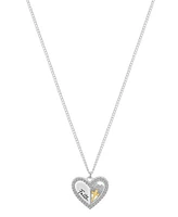 Unwritten Cubic Zirconia Crystal Faith Heart Pendant Necklace