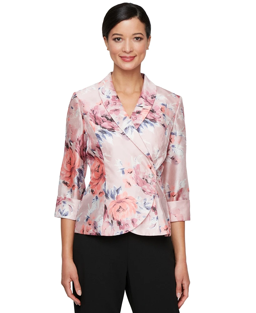 Alex Evenings Petite Printed 3/4-Sleeve Top