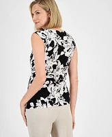 Kasper Women's Sleeveless Floral-Print Top, Regular & Petite