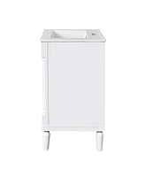 Modern 24" Single Sink Bathroom Vanity Cabinet with Top Sink & Storage Shelves