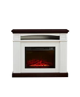 Freestanding Electric Fireplace with Mantel, Led Flame, 23" Firebox
