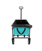 Multi-Use Foldable Wagon Cart with Liner Bags, Blue