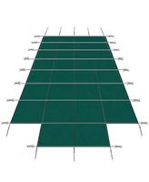 Pool Safety Cover for 18x36ft Inground Pools, Step Area, Green Mesh