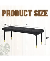 Multifunctional Black Shoe Bench, 47"x16