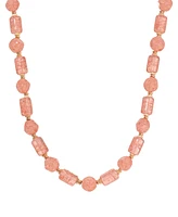 2028 Peach Cracked Glass Strand Necklace