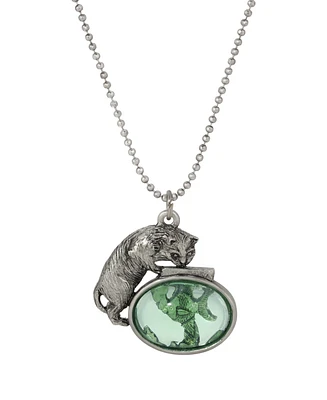 2028 Cat and Fishbowl Pendant Necklace