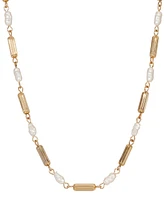 2028 14K Gold Dipped Tube Faux Cultivated Pearl Necklace