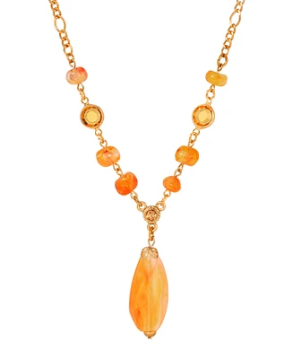 2028 Topaz Acrylic Crystal Accent Y Necklace