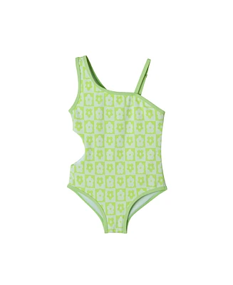Andy & Evan Floral Print Textured Swimsuit
