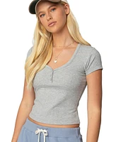 Edikted Womens Katerina Henley T Shirt