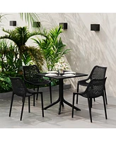 31.5" Square Plastic Outdoor Patio Dining Table for 4