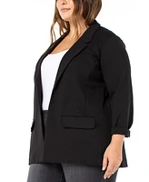 Liverpool Los Angeles Plus Cuffed Open-Front Blazer