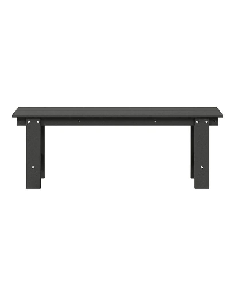 Outdoor Hdpe 48" Modern Backless Patio Bench