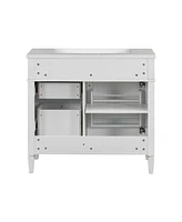 Modern Bathroom Vanity with Top Sink and Storage