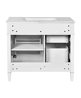 36" Modern Bathroom Vanity with Sink and Storage (2 Drawers + Tip-Out)