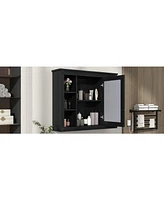 Wall Mounted Bathroom Cabinet with Mirror and 6 Shelves