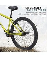 Freestyle Kids Bike Double Disc Brakes 26 Inch Single Speed Children's Bicycle for Boys Girls Age 12+ Years
