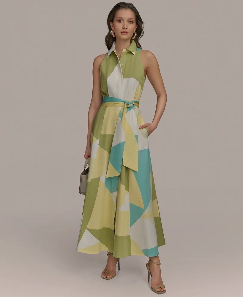 Donna Karan New York Women's Printed Sleeveless Shirtdress