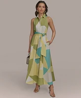 Donna Karan New York Women's Printed Sleeveless Shirtdress