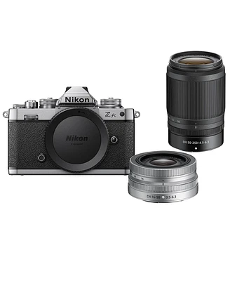 Nikon Z fc Dx-Format Mirrorless Camera with Nikkor Z Dx 16-50mm f/3.5-6.3 Vr Lens, Silver and Z Dx 50-250mm f/4.5-6.3 Vr Lens, Black