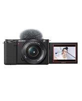 Sony Sony Zv-E10 Mirrorless Camera with 16-50mm Lens, Bundle,128GB Memory Card, Backpack, 2x Battery Packs, Dual Charger, Tripod, Microphone, Screen P
