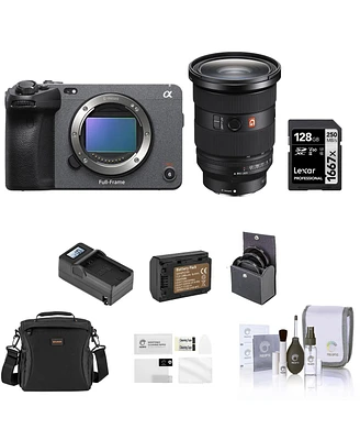 Sony FX3 Full-Frame Cinema Line Camera with 24-70mm Lens, Bundle with 128GB V90 Sd Memory Card, Shoulder Bag, Extra Battery, Charger, 82mm Filter Kit,