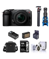 Nikon Z 30 Dx-Format Mirrorless Camera with 16-50mm Lens, Bundle with 128GB Memory Card, Bag, Microphone, Mini Tripod, Battery, Charger, 46mm Uv, Cpl