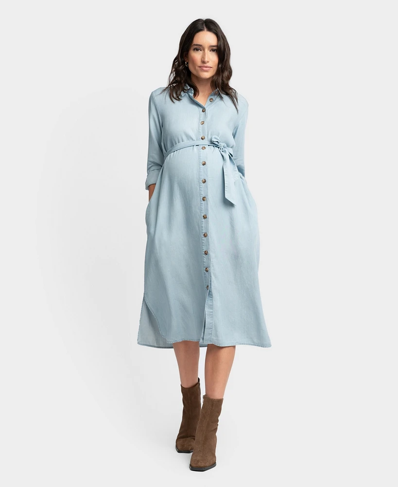 Seraphine Women's Maternity Denim Style Shirt Dress