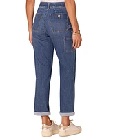 Democracy Women's "Ab" Solution High-Rise Buttoned-Pocket Rolled-Cuff Denim Jeans