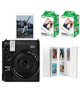 Fujifilm Instax Mini 99 Instant Film Camera, Matte Black, Bundle with 2x Instant Daylight Film Pack and Slinger Photo Album