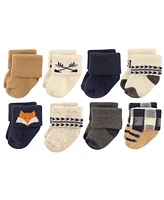 Hudson Baby Cotton Rich Baby Terry Socks 16-Pack, Forest, 6-12 Months